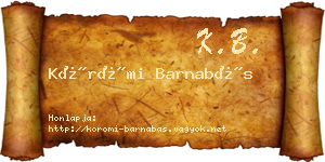 Körömi Barnabás névjegykártya