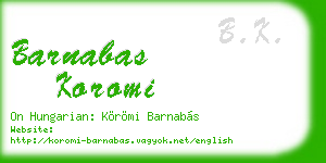 barnabas koromi business card